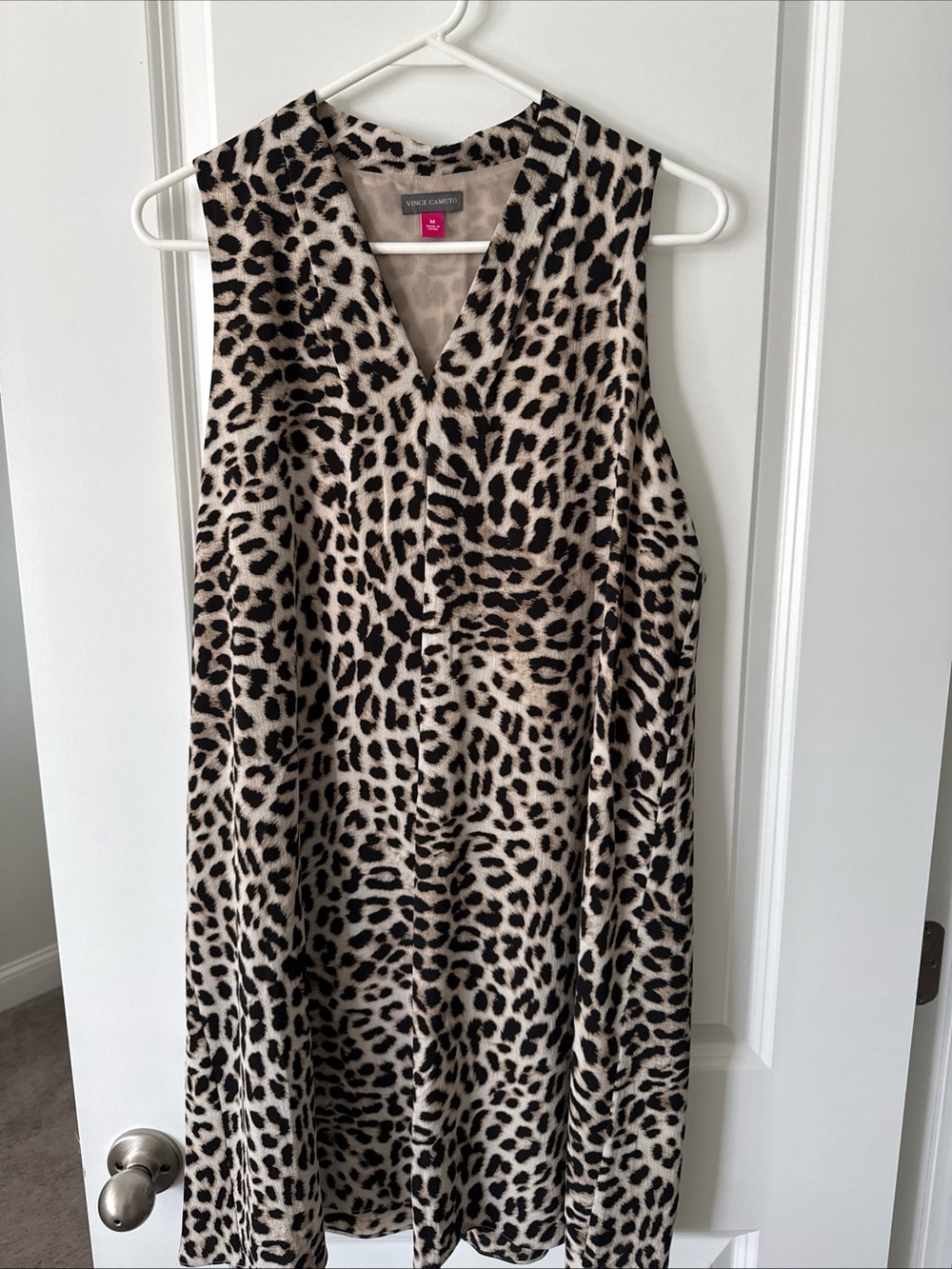 Vince Camuto Sleeveless Leopard Print Tent Dress Knee length Size Medium